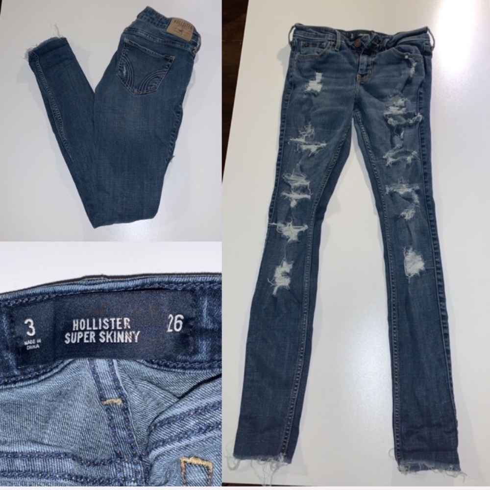 Hollister ripped skinny jeans